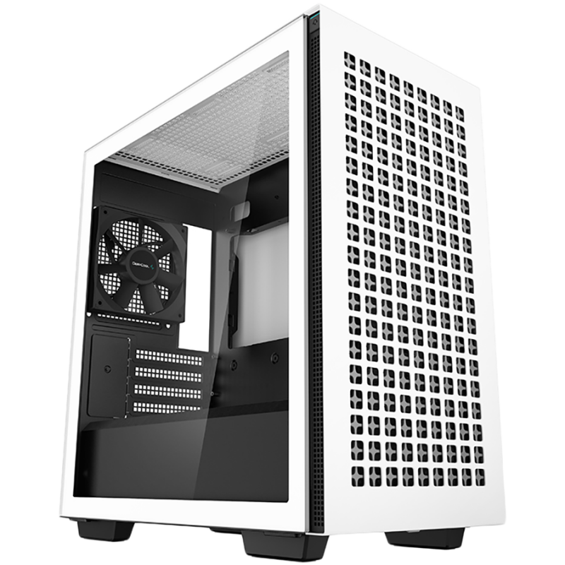 DeepCool CH370 WH, Mid Tower, Mini-ITX/Micro-ATX, 2xUSB3.0, 1xAudio, 1x120mm Pre-Installed Black Fan, Tempered Glass, Mesh Panel, White