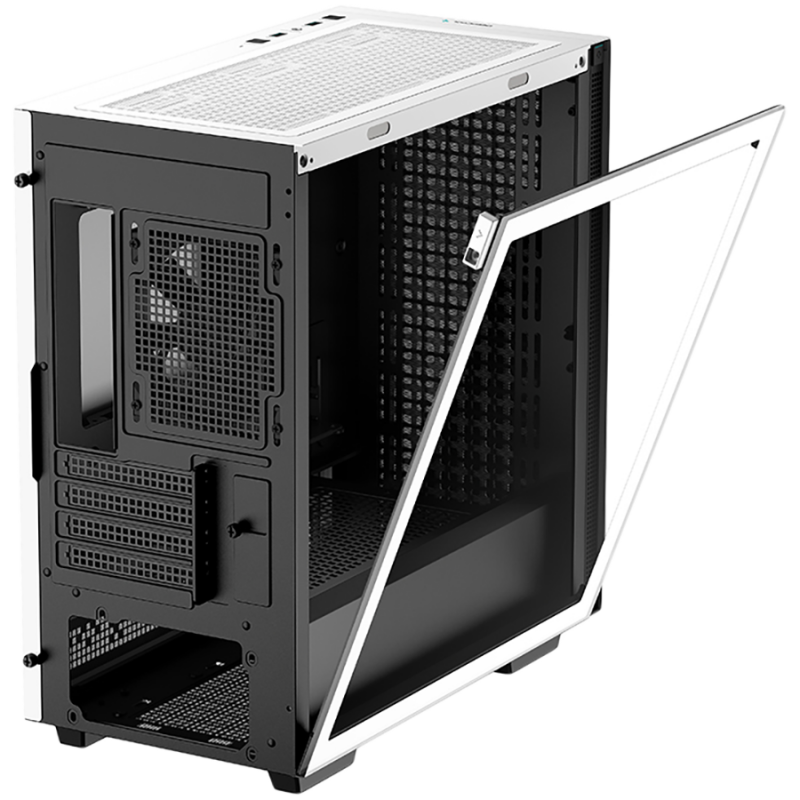 DeepCool CH370 WH, Mid Tower, Mini-ITX/Micro-ATX, 2xUSB3.0, 1xAudio, 1x120mm Pre-Installed Black Fan, Tempered Glass, Mesh Panel, White