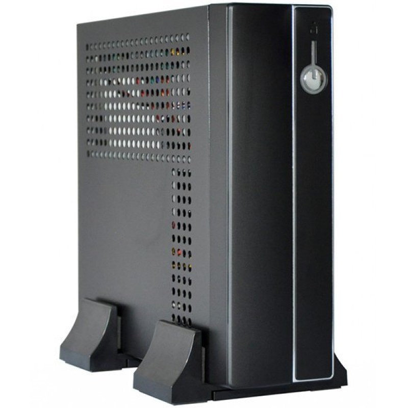 E-mini 3002 Black/Silver, 120W DC/DC + 12V/5A adapter, Mini-ITX chassis-CASEM3002SDC5A