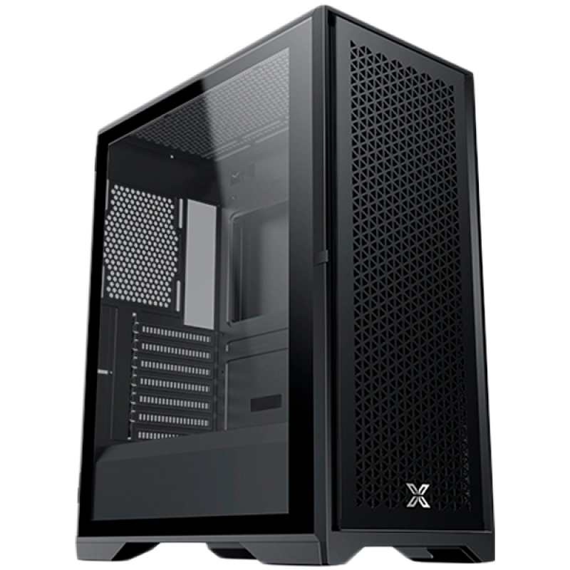 LUX  S  EN48281, Black, ATX/M-ATX/Mini ITX,  U3x1+U2x2, Metal Vents FP & Left TG, 4PCS X24A Fan & Galaxy II Fan Control Kit), LUX_S