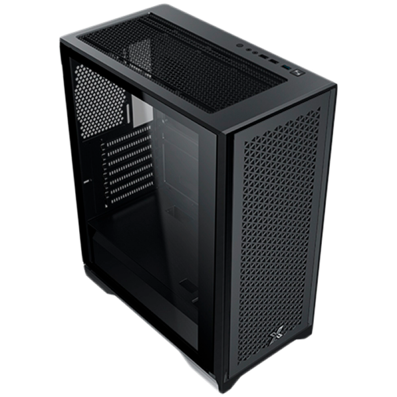 LUX  S  EN48281, Black, ATX/M-ATX/Mini ITX,  U3x1+U2x2, Metal Vents FP & Left TG, 4PCS X24A Fan & Galaxy II Fan Control Kit), LUX_S