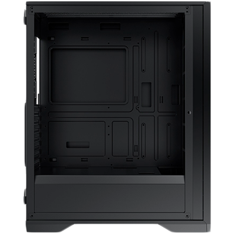 LUX  S  EN48281, Black, ATX/M-ATX/Mini ITX,  U3x1+U2x2, Metal Vents FP & Left TG, 4PCS X24A Fan & Galaxy II Fan Control Kit), LUX_S