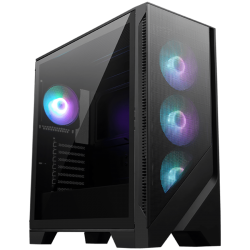 MSI MAG FORGE 321R AIRFLOW, Mid-Tower, ATX/M-ATX/ITX, 2x USB 3.2, 1x USB 3.2 Gen 2x2 Type-C, 1x Audio/Mic, LED Button, ARGB Hub, 4x 120mm ARGB Fans, Mesh Panel, Tempered Glass, Black