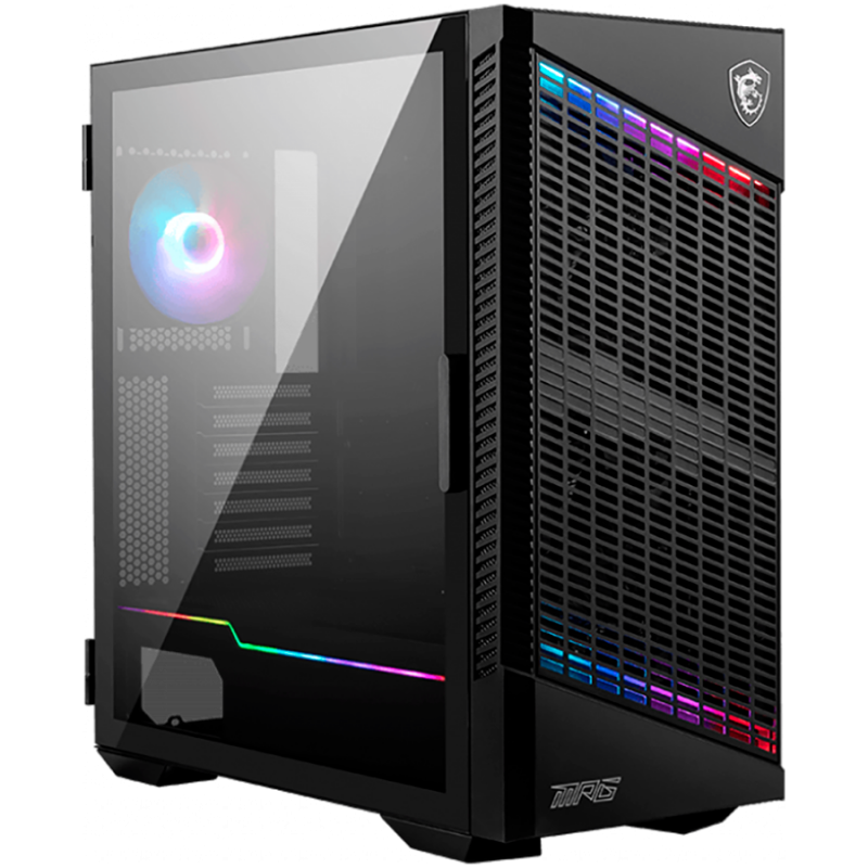 MSI MPG VELOX 100P AIRFLOW, Mid-Tower, ATX/Micro-ATX/Mini-ITX, 2x USB 3.2 Gen 1 Type-A, 1x USB 3.2 Gen 2x2 Type-C, 1x Audio/1x Mic, 4x