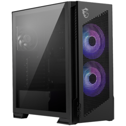 MSI MPG VELOX 300R AIRFLOW PZ, Mid-Tower, E_ATX/ATX(Back-connect supported)/M-ATX/ITX, 2x USB 3.2, 1x USB Type-C 20Gbs, 1x Audio/Mic, LED Button, ARGB Fan Hub, 2x 160mm ARGB + 1x 120mm Black Dual Layer Blades Fans, Mesh Panel, Tempered Glass, Black