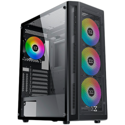Master X EN46331 ATX/M-ATX/Mini-ITX, USB3.0x1+USB2.0x2, Meshed Grill FP & Left TG, 4PCS X20A Fan & LED Button Switch ARGB Fan Control PCB