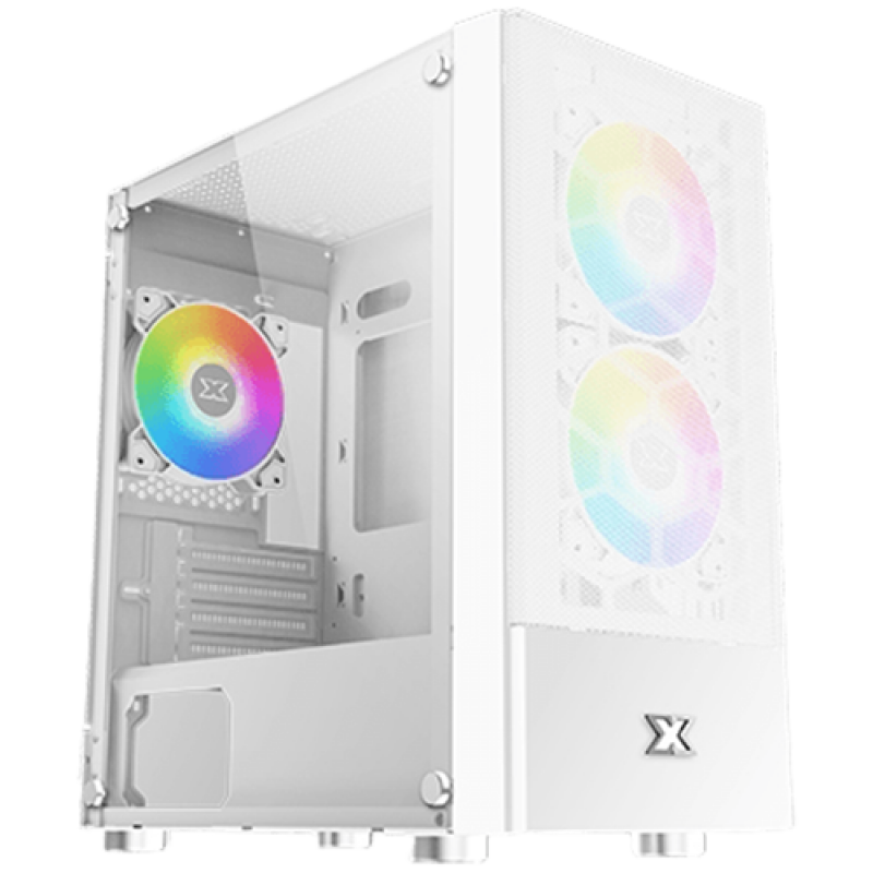 Oreo Arctic White EN47772, M-ATX, USB3.0x1+USB2.0x2, Meshed Grill FP, Left TG, 3PCS X24F Arctic Fixed RGB Fan, OREO_ARCTIC