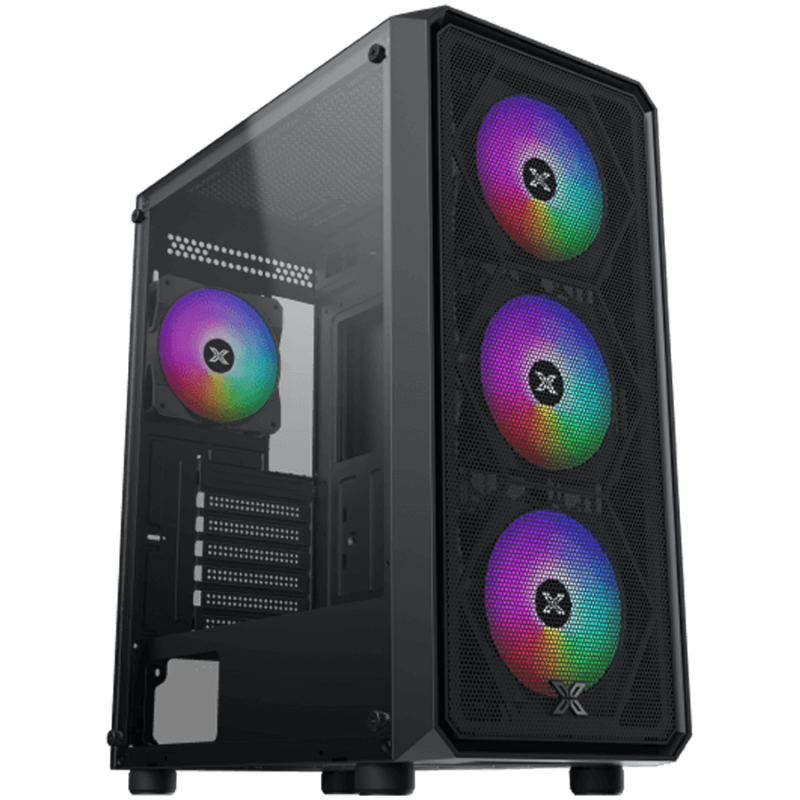 Xigmatek DUO X (BK, EATX, U3x1 & U2x2,Front Mesh Grill & Left TG, 4PCS Z20F Fan)