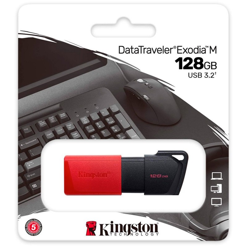 Kingston 128GB DataTraveler Exodia M USB slider cap USB 3.2 Gen2, red, DTXM/128GB