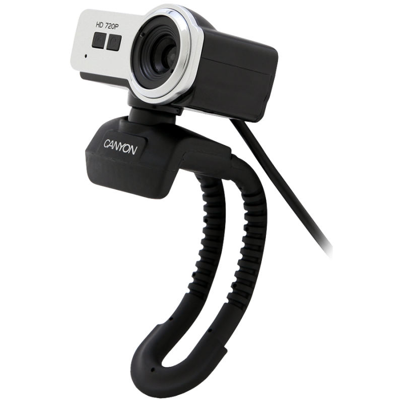 CANYON 720P HD webcam with USB2.0. connector, 360° rotary view scope, 1.0Mega pixels, Resolution 1280*720, cable length 1.25m, Black, 62.2x46.5x57.8mm, 0.074kg-CNE-CWC3N