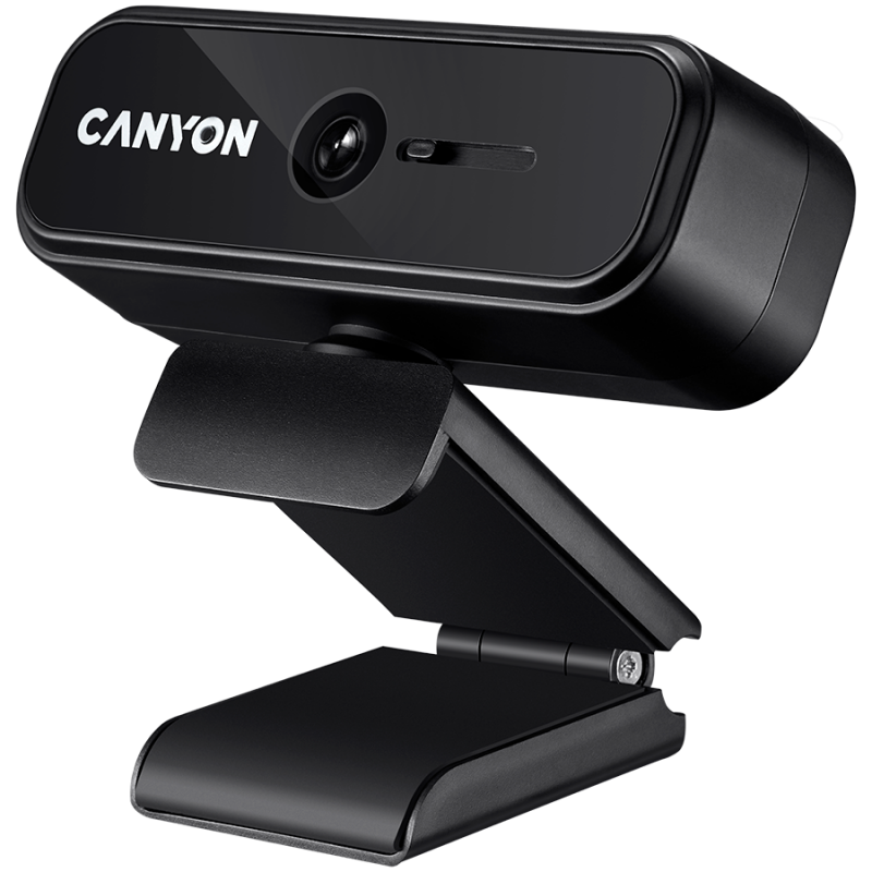 CANYON C2N 1080P full HD 2.0Mega fixed focus webcam with USB2.0 connector, 360 degree rotary view scope, built in MIC, Resolution 1920*1080, viewing angle 88°, cable length 1.5m, 90*60*55mm, 0.095kg, Black-CNE-HWC2N