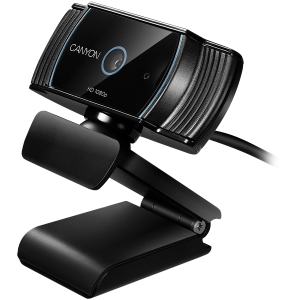 CANYON 1080P full HD 2.0Mega auto focus webcam with USB2.0 connector, 360 degree rotary view scope, built in MIC, IC Sunplus2281, Sensor OV2735, cable length 1.5m, Black, 76.3x49.8x54mm, 0.106kg
