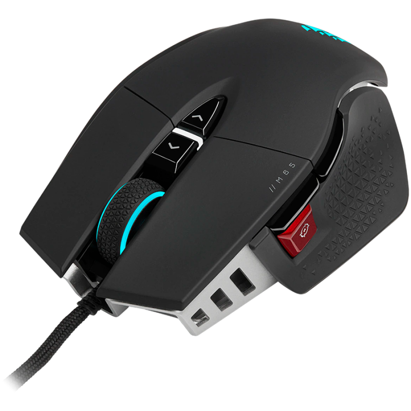 CORSAIR M65 RGB ULTRA Gaming Mouse, Backlit RGB LED, Optical, Silver ALU, Black