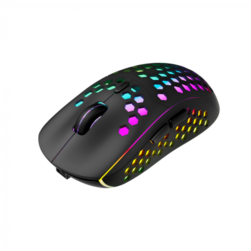 Canyon 7keys Gaming 2.4G wireless mouse, KA8 sensor, DPI up to 1600, rubber coating on panel, Huano 1million switch, 45cm PVC cable, ABS