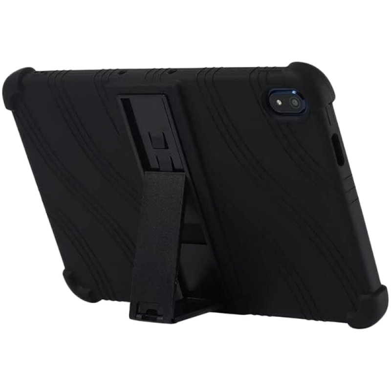 Tablet case for Prestigio Solutions Virtuoso PSTA101, soft rubber with extra protection on the corners, with kickstand. Color black.