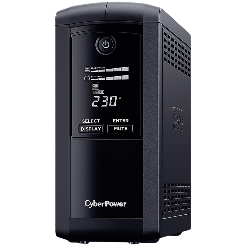 CyberPower UPS с AVR ,Line-Interactive, LCD display,700VA/390W, 4x Schuko, Runtime at 90W ( min ):33, Surge and Spike protection;