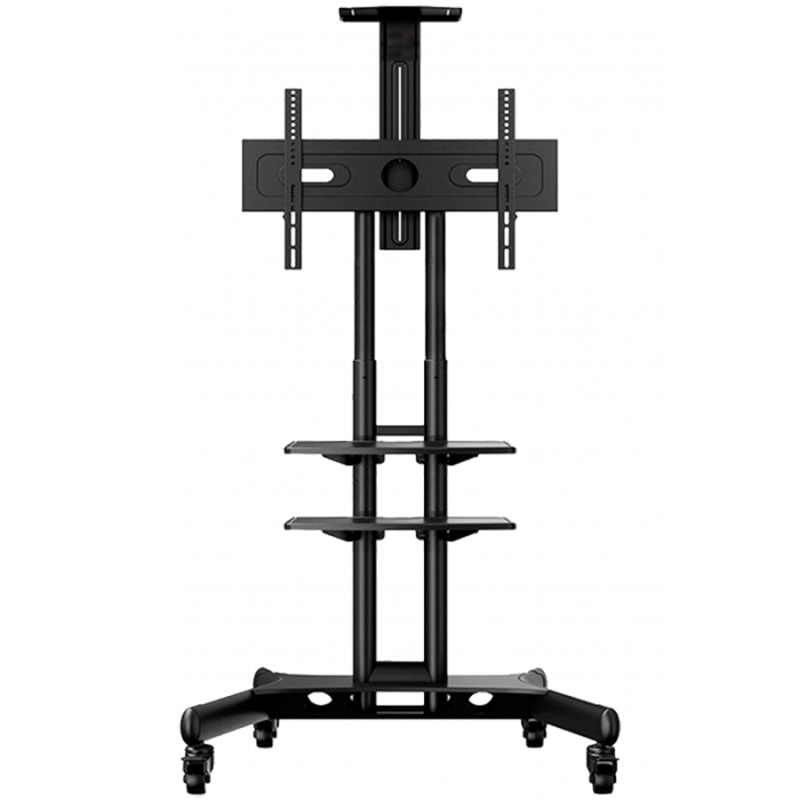 ONKRON Mobile TV Stand for 40-70” TVs with Wheels Shelves Height Adjustable Rolling TV Cart, Black, TS1552-B