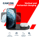 CANYON WS-202 2in1 Wireless charger, Input 5V/3A, 9V/2.67A, Output 10W/7.5W/5W, Type c cable length 1.2m, PC+ABS,with PU part