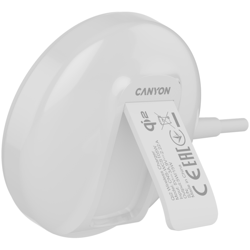 CANYON wireless charger WS-105 15W Qi2 White, CNS-WCS105W