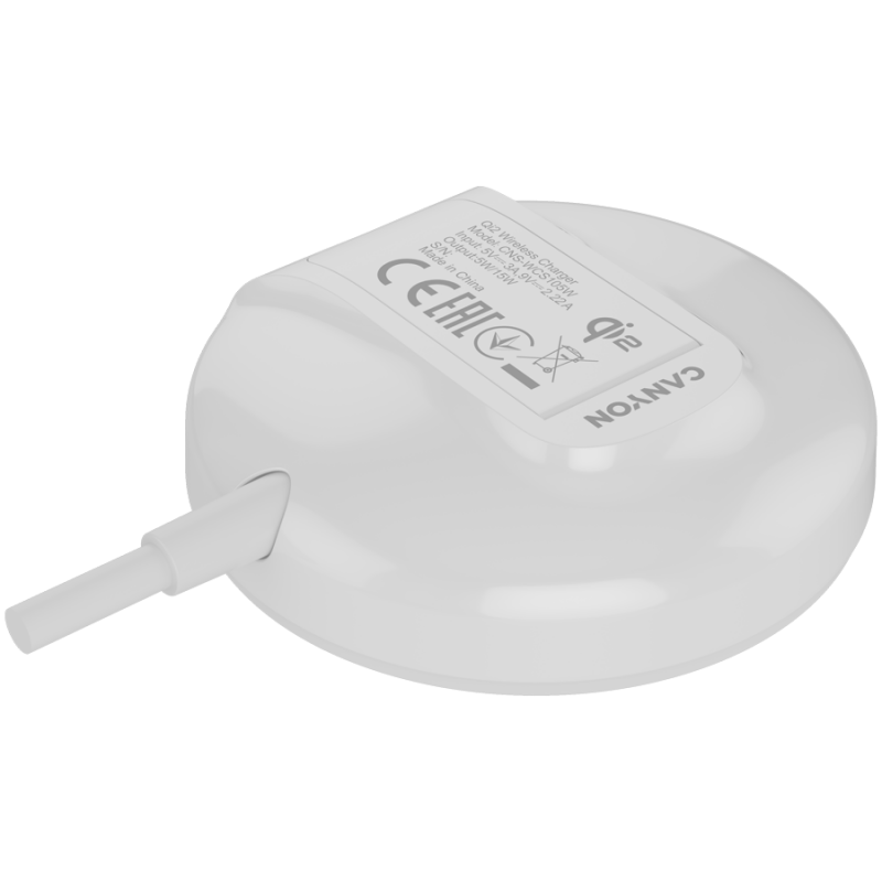 CANYON wireless charger WS-105 15W Qi2 White, CNS-WCS105W