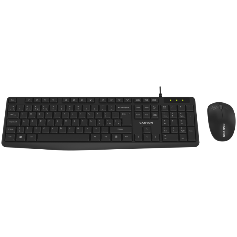 CANYON SET-W01 Keyboard+Mouse Wireless Black EN/BG, CNE-HSETW01-BG