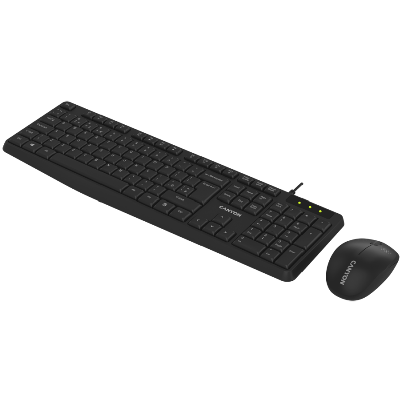 CANYON SET-W01 Keyboard+Mouse Wireless Black EN/BG, CNE-HSETW01-BG