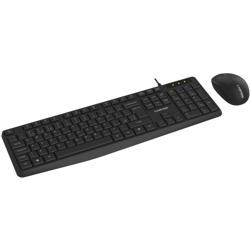 CANYON SET-W01 Keyboard+Mouse Wireless Black EN/BG, CNE-HSETW01-BG