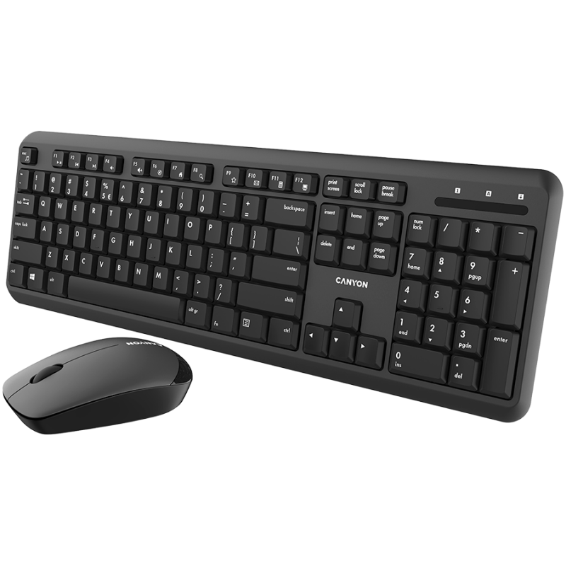 Wireless combo set,Wireless keyboard with Silent switches,105 keys,BG layout,optical 3D Wireless mice 100DPI black-CNS-HSETW02-BG