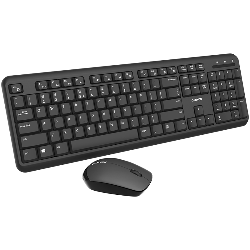 Wireless combo set,Wireless keyboard with Silent switches,105 keys,BG layout,optical 3D Wireless mice 100DPI black-CNS-HSETW02-BG