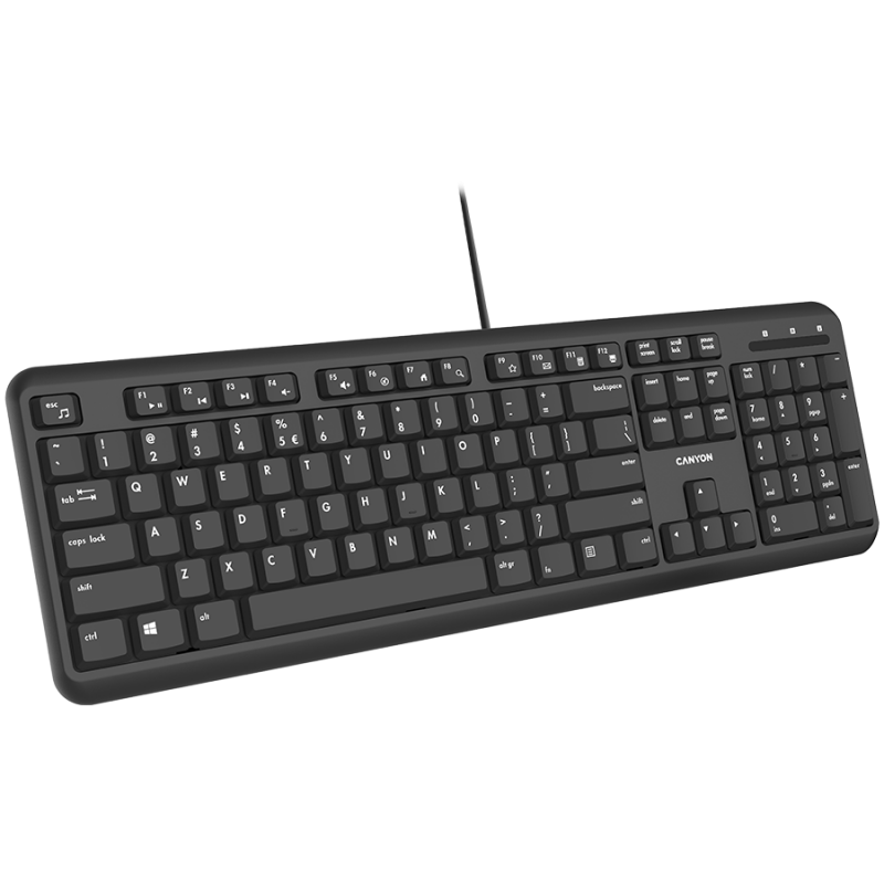 wired keyboard with Silent switches ,105 keys,black, 1.5 Meters cable length,Size 442*142*17.5mm,460g,BG layout-CNS-HKB02-BG
