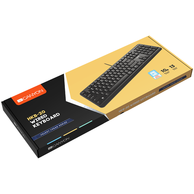 wired keyboard with Silent switches ,105 keys,black, 1.5 Meters cable length,Size 442*142*17.5mm,460g,BG layout-CNS-HKB02-BG
