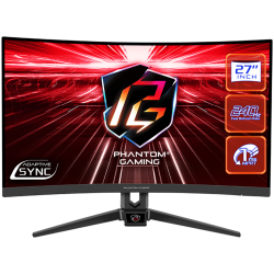 Asrock Curved Gaming Монитор, 27" FHD(1920x1080) 1500 VA, AG, 240 Hz, 113% sRGB, 16:9, 3000:1, 300 cd/m², 178º/178º, 1ms (MPRT), Flicker-free, Swivel, Tiltt Adjustment, 2x 2W Speakers, 2x HDMI 2.0, 1x DP 1.2, 1x Audio Jack (3.5mm), 3Y
