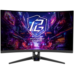 Asrock Curved Gaming Монитор, 27" FHD(1920x1080) 1500R VA, AG, 280 Hz, 127% sRGB, 16:9, 4000:1, 300 cd/m², 178º/178º, 1ms (MPRT), Flicker-free, Low Blue Light, Swivel, Tiltt Adjustment, 2x 2W Speakers, 2x HDMI 2.0, 1x DP 1.2, 1x Audio Jack, 3Y