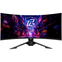 Asrock Curved Gaming Монитор, 34" WQHD(3440x1440) 1500R VA, 180 Hz, 123% sRGB, 3000:1, 550 cd/m², 178º/178º, 1ms (MPRT), Flicker-free, Height, Swivel, Tilt, 2x 2W, 2x HDMI 2.0, 2x DP 1.4, 5x USB 3.2, 1x Audio Jack (3.5mm), Wi-Fi Antenna, 3Y