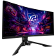 Asrock Curved Gaming Монитор, 34" WQHD(3440x1440) 1500R VA, 180 Hz, 123% sRGB, 3000:1, 550 cd/m², 178º/178º, 1ms (MPRT), Flicker-free, Height, Swivel, Tilt, 2x 2W, 2x HDMI 2.0, 2x DP 1.4, 5x USB 3.2, 1x Audio Jack (3.5mm), Wi-Fi Antenna, 3Y