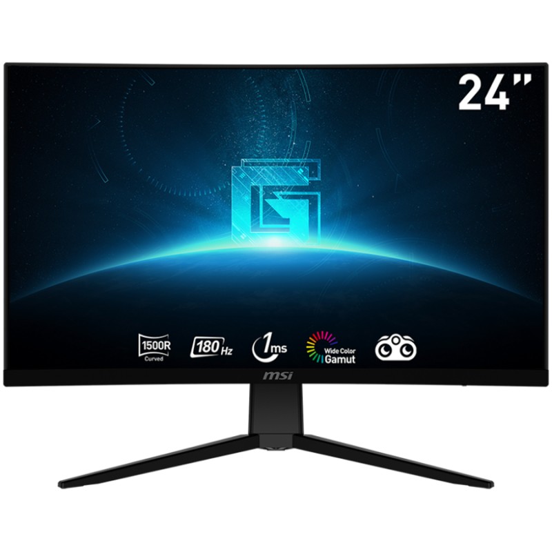 MSI G2422C Curved Gaming Монитор, 24" 180Hz, FHD (1920x1080) 16:9, VA Anti-glare, 1500R curve, 1ms, 250nits, 3000:1, 178°/178°