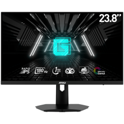 MSI G244F E2 Gaming Монитор, 23.8" 180Hz, FHD (1920x1080) 16:9, Rapid IPS Anti-glare, 1ms, 300nits, 1000:1, 178/178, Adaptive-Sync, Tilt, 1x DP, 2x HDMI, 3Y Warranty