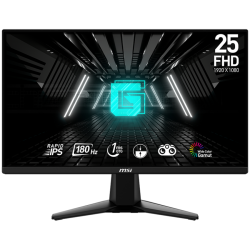 MSI G255F Gaming Монитор, 25" 180Hz, FHD (1920x1080) 16:9, Rapid IPS Anti-glare, 1ms, 300nits, 1000:1, 178°/178°, AMD FreeSync, Adjustable Stand, 1x DP, 2x HDMI, 1xHeadphone out, 3Y Warranty