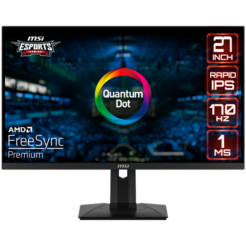 MSI G274QPF-QD Gaming Монитор, 27 170Hz, WQHD (2560x1440) 16:9, Rapid IPS Anti-glare, 1ms, 400nits, 1000:1, 178°/178°, Freesync