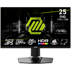 MSI MAG 255PxF, Gaming Монитор, 24.5" 300Hz, FHD (1920x1080) 16:9, Rapid IPS Anti-glare, 0.5ms, 250nits, 1000:1, 178/178, AMD FreeSync Premium, 2x2W Speakers, Adjustable stand, 1x DP, 2x HDMI, 1x Headphone-out, 3Y Warranty