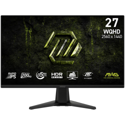 MSI MAG 275QF E20 Gaming Монитор, 27" 200Hz, WQHD (2560x1440) 16:9, Rapid IPS, 0.5ms, 300nits, 1000:1, 178/178, G-SYNC Compatible, AMD FreeSync Premium, Tilt, 1x DP, 2x HDMI, 3Y Warranty