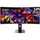 MSI MPG 341CQR QD-OLED X36 Gaming Монитор, 34" 360Hz, UWQHD (3440x1440) 21:9, Tandem QD-OLED, 1800R, 0.03ms, 300nits, 1500000:1, 178/178, G-SYNC Compatible, AMD FreeSync Premium Pro, DisplayHDR True Black 500, Adj. Stand, 1xDP, 2xHDMI, 1xType-C, 3Y