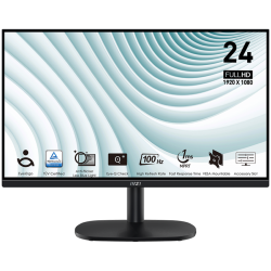MSI PRO MP245V Professional Business Монитор, 23.8" 100Hz, FHD (1920x1080) 16:9, VA Anti-glare, 1ms/4ms, 300nits, 4000:1, 178°/178°, Adaptive-Sync, Adjustable Stand, 1x D-Sub(VGA), 1x HDMI, 3Y Warranty