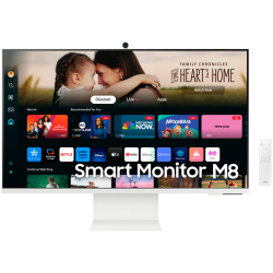 Монитор LED Samsung LS32DM801UUXDU M80D, 32" FLAT 16:9 (3840x2160) VA 60Hz, 400 cd/m2, 3000:1, 4ms, 178/178, 1xDP, 1xHDMI USB-Hub 2xUSB3.0 1xUSB-C (64W), 3.5 Jack, WiFi/BT, Tilt/Pivot/Swivel/HeightAdj (120mm), VESA 100x100, 2Y