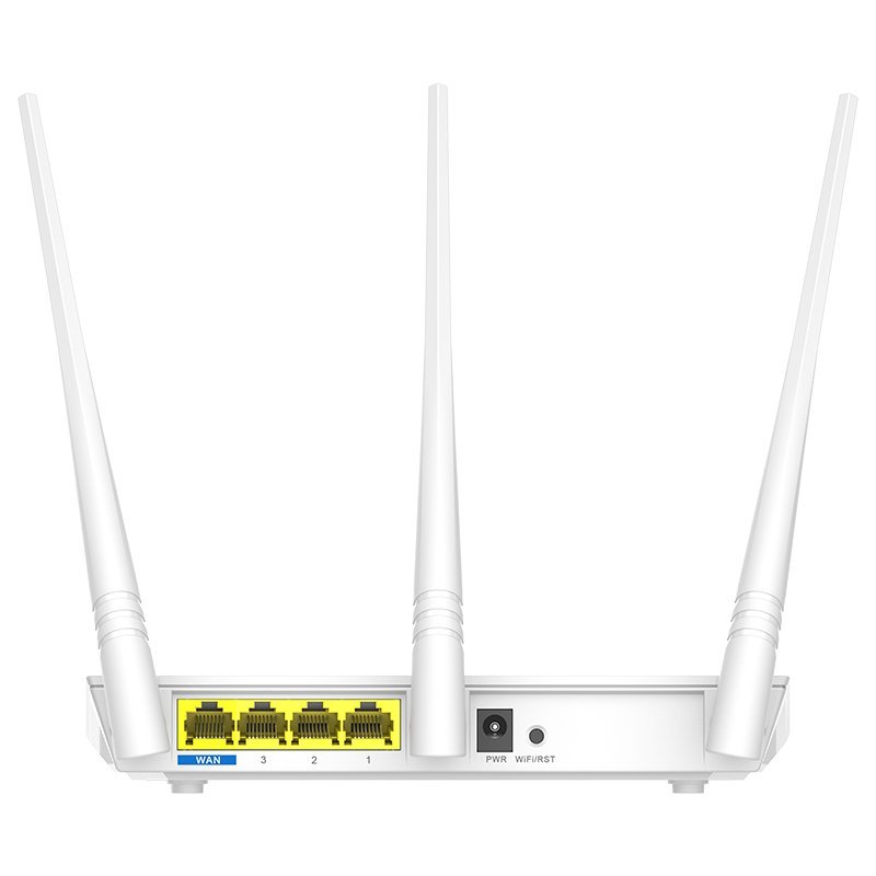 Tenda Wi-Fi Router 300Mbps, 3x5dbi fixed antennas, 1x10/100Mbps WAN Port, 3x10/100Mbps LAN ports; 2.4GHZ, DHCP, PPPoE, Static IP, PPTP, L2TP, WPS, WISP-F3