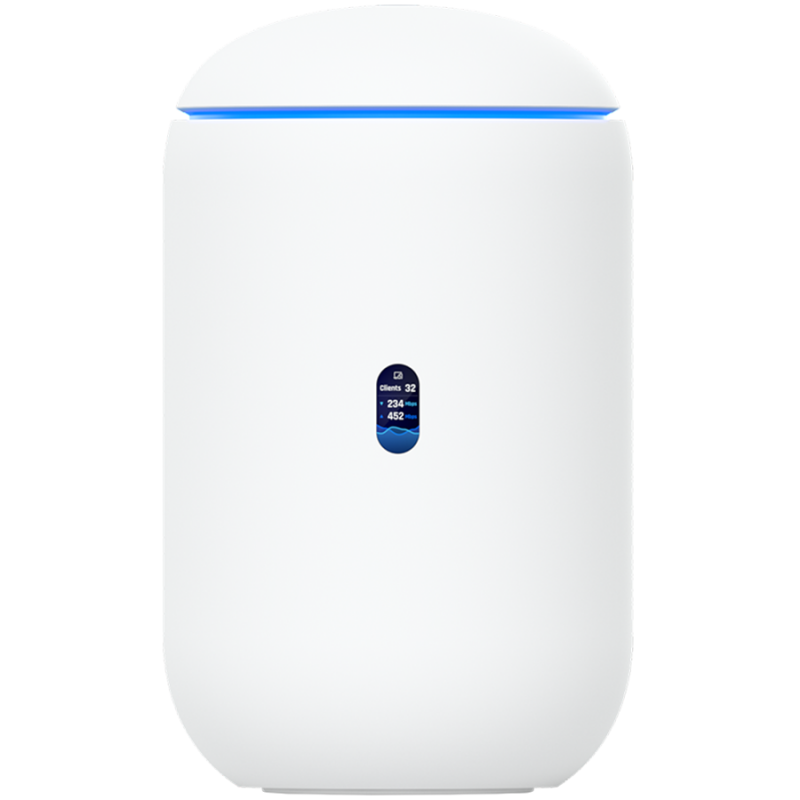 Ubiquiti UniFi UDR7-EU Dream Router 7 Desktop 10G Cloud Gateway with integrated WiFi 7, PoE switch, microSD storage, and full UniFi