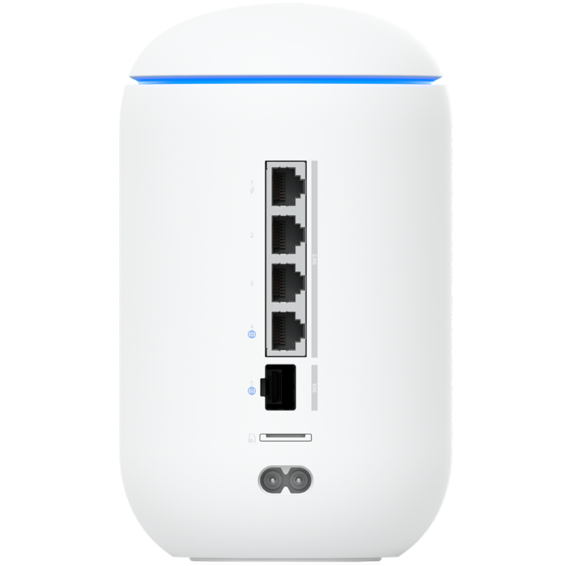 Ubiquiti UniFi UDR7-EU Dream Router 7 Desktop 10G Cloud Gateway with integrated WiFi 7, PoE switch, microSD storage, and full UniFi