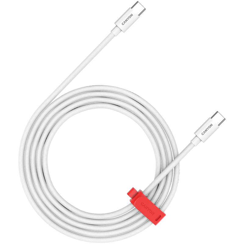 CANYON cable CC60AB C-C 60W Braided 2m White, CND-CC60AB20W
