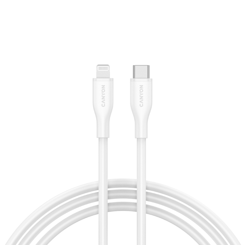CANYON cable CLNM60 C-L 60W MFI 1m Silicon White, CNS-CLNM60SC10W