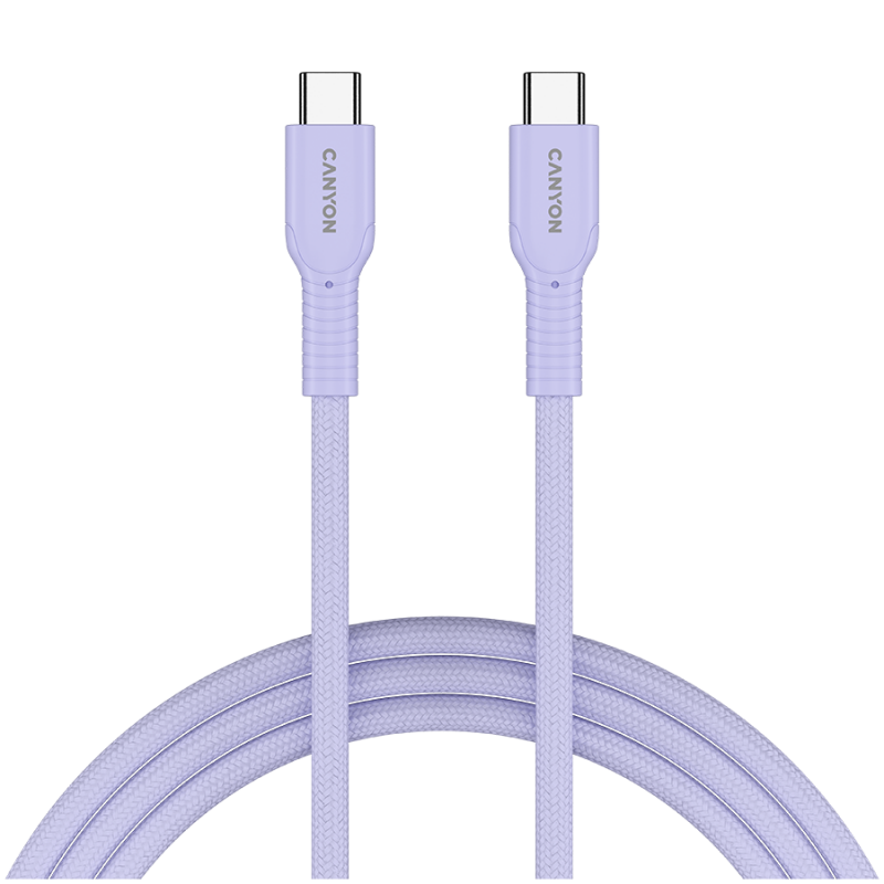 CANYON cable OnWire 60CL C-C 60W COLOR Braided 1m Purple, CND-CCAP60AB10PU